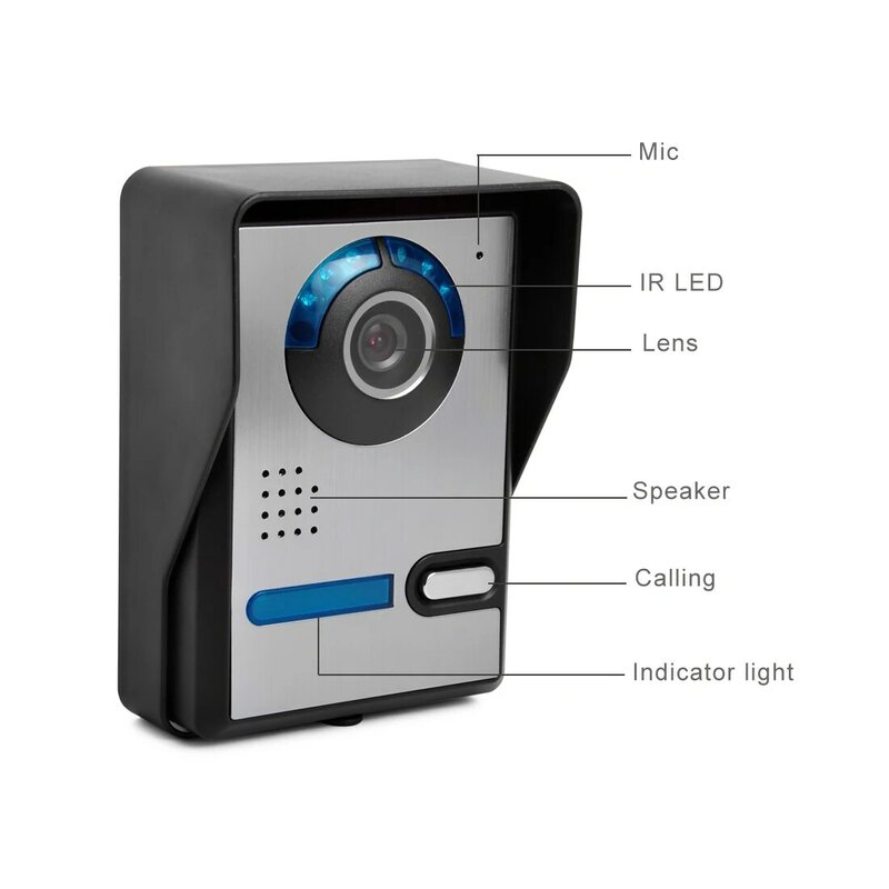 To Video Door Intercom Entry System Kit Wired Video Doorbell Phone Rainproof Call Panel IR Camera for Home Villa Building