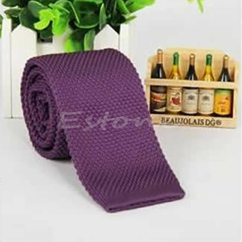 Fashion Mens Solid Casual Tie Knit Knitted Tie Necktie Narrow Skinny Woven