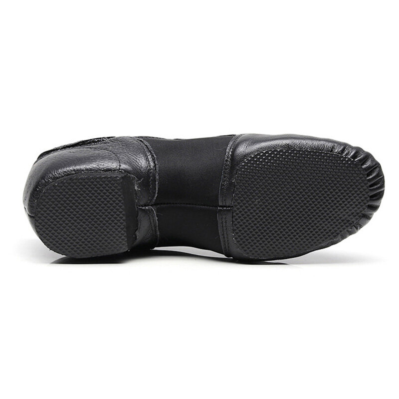 USHINE-zapatos de baile de Jazz para adultos, zapatillas de cuero genuino, suela antideslizante, color negro bronceado, 24-44