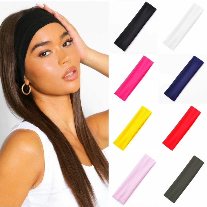 Summer Sports Yoga Hair Band Solid Running Absorb Sweat Headband For Women Men Adjustable Make Up Hair Accessories Headwrap