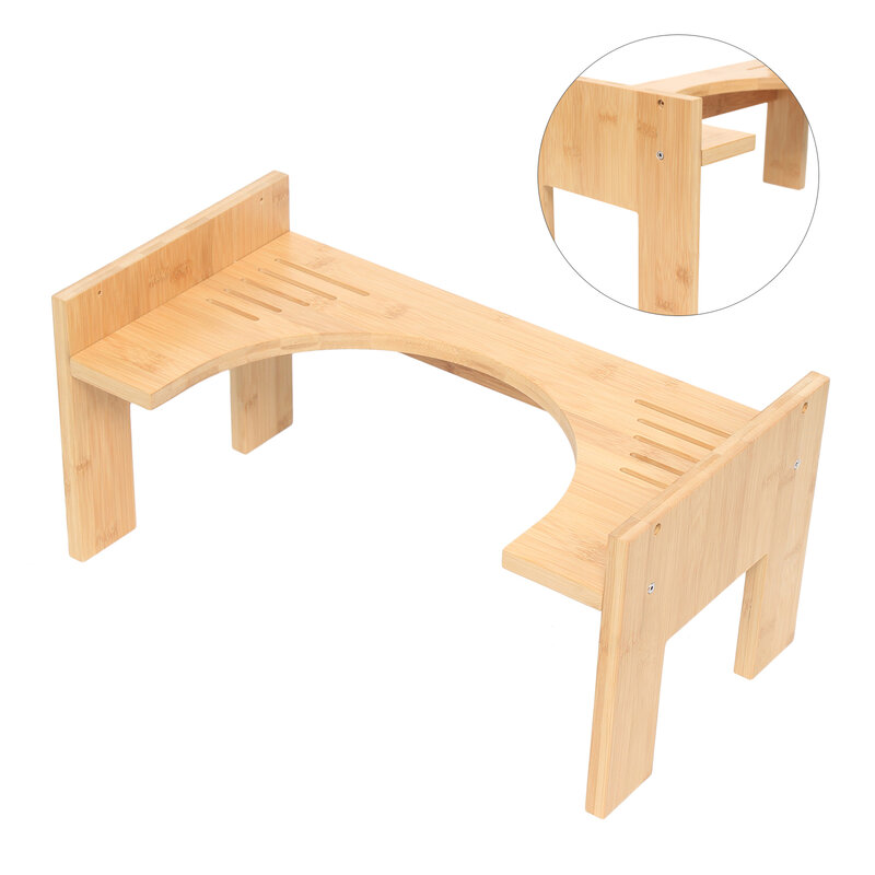 7-9 cali bambusowe regulowane krzesło stołek do toalety i pomoc w toalecie bambusowy stołek do nocnika, który łagodzi zaparcia