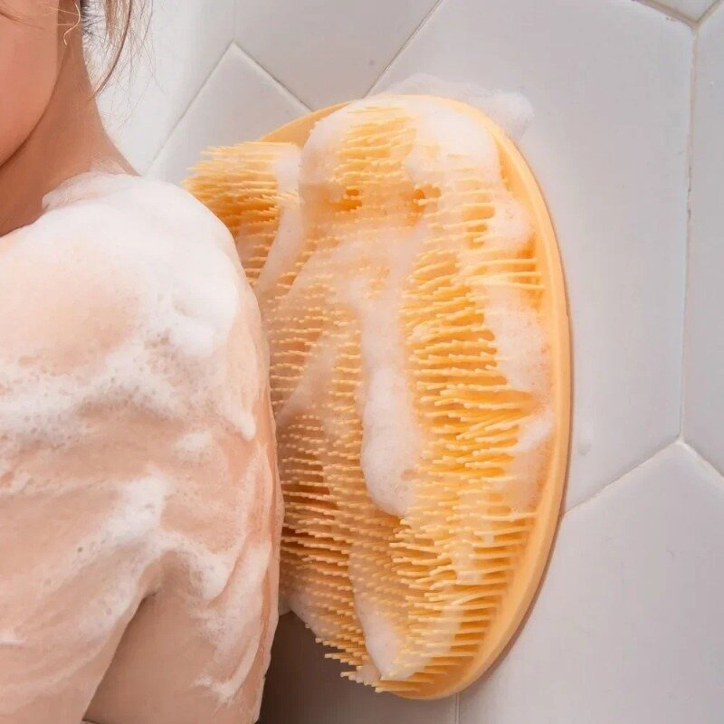 Esfoliante doccia massaggio raschietto bagno tappetino da bagno antiscivolo spazzola per massaggio alla schiena Silicone lavaggio dei piedi strumento per la pulizia del corpo