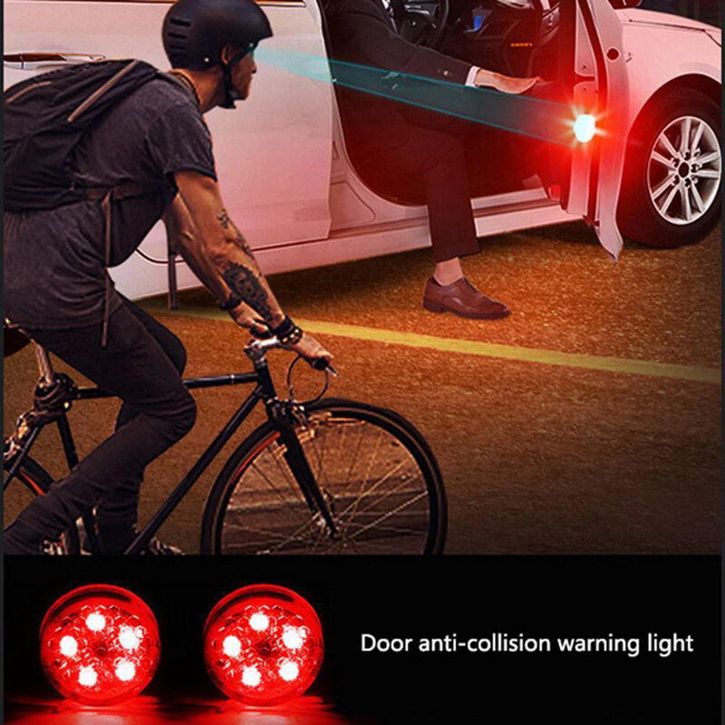 LED porta do carro abrindo luzes, anti-colisão luzes de advertência, estroboscópio piscando luzes de alarme, universal, vermelho, 3V, 2 pcs