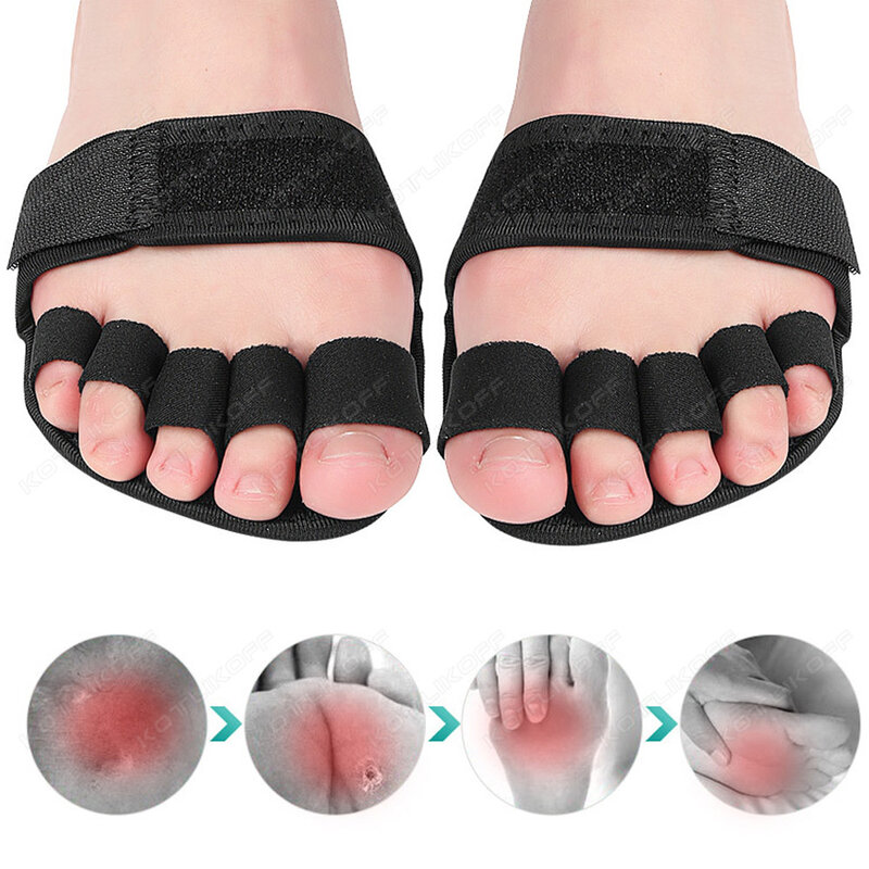 Toe Separator Forefoot Pads Silicone Cushion Pad Pain Relief Shoes Insoles Finger Toe Hallux Valgus Corrector Gel Pads Foot Care