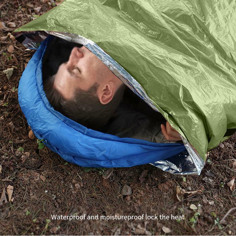 Sobrevivência Cobertor Foil Sleep Survival Shelter, Armazenamento e Apito, Ferramentas térmicas Bivvy