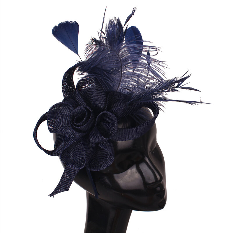 Schöne Nachahmung Sinamay Hochzeit Braut Kopf bedeckung Phantasie Fascinator Hut Damen Haarschmuck Haarnadel Mode Kopfschmuck für die Kirche