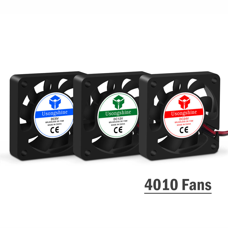 5015/4010/4020 12V & 24V Cooling Turbo Fan Borstelloze 3D Printer Onderdelen 2Pin Voor Extruder DC Cooler Blower Deel Zwart Plastic Fans
