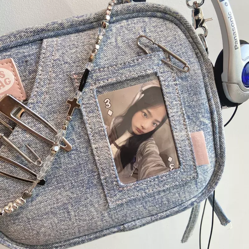 Xiuya y2k Vintage Denim Handtasche niedlich lässig Mode Chase Star Pain Bag Frühling neue Modedesigner Luxus quadratische Tasche