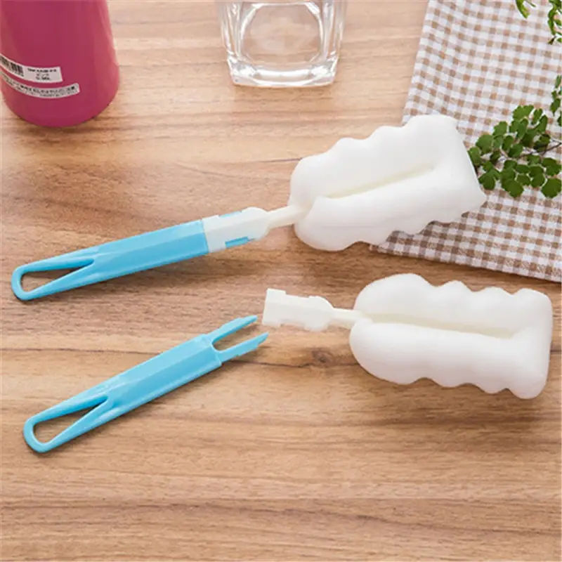 1070 long handle strong sponge cup brush heat preservation cleaning brush glass cleaning cup cleaning brush T