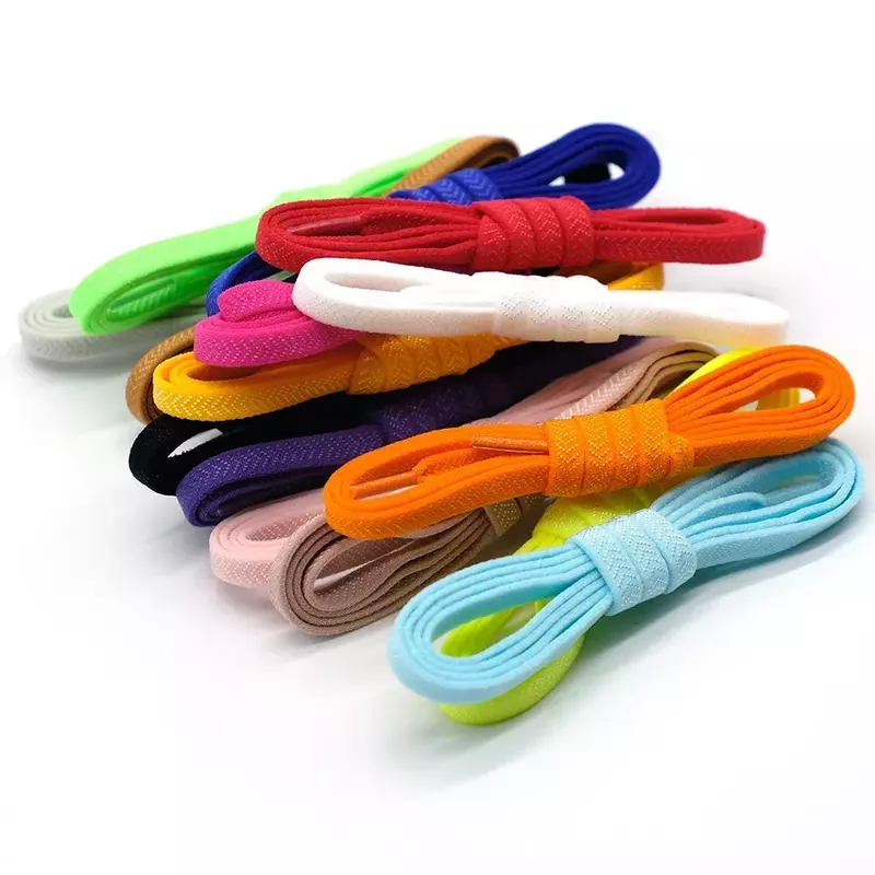 Elastic No Tie Shoelaces Flat Laces with Metal Lock for Sneakers Easy to Wear for Kids and Adults