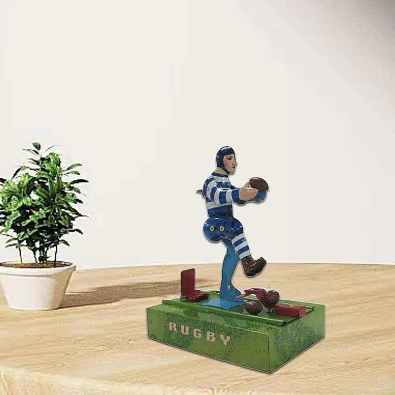 Scultura di personaggi souvenir a tema Rugby per scaffale da soggiorno scaffale