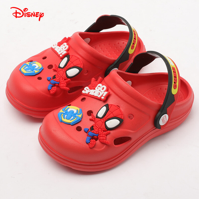 Disney zapatillas de verano para niños, zapatos de playa antideslizantes con agujeros, dibujos animados de Frozen, Elsa, a la moda