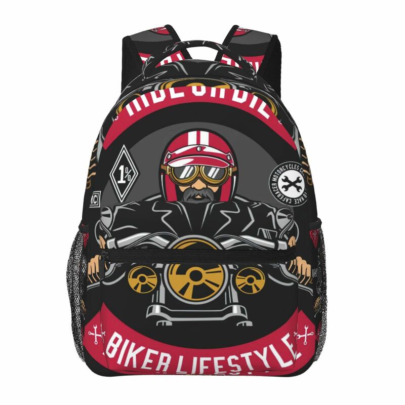 Passeio ou morrer motociclista estilo de vida mochila para meninas meninos viagem mochila mochilas para adolescente escola saco