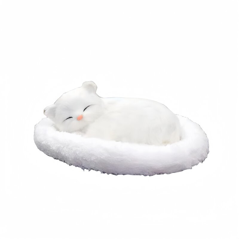 Kawaii Plush Toy Simulation Cat Stuffed Animal Manual Paste High Quality Artificial Fur Toy Childre Gift Home Car Decoration