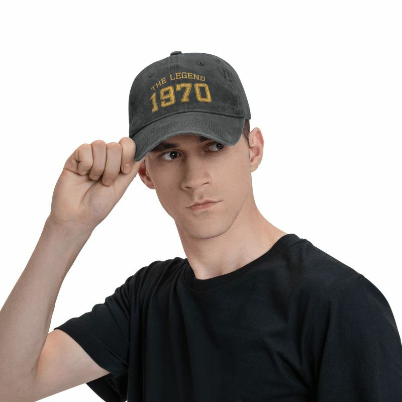 Niestandardowa bawełna oryginalna legenda urodzona w 1970 Vintage prezent urodzinowy czapka z daszkiem na zewnątrz damska regulowana czapka na lato