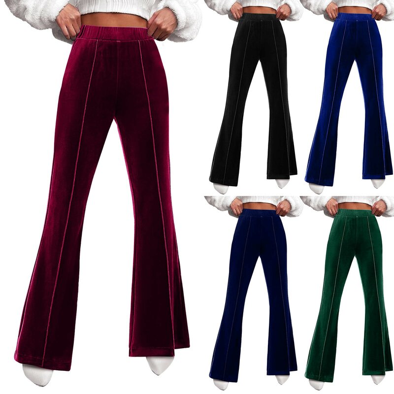 Calça curta de veludo monocromática feminina, calça fina, elegante, cintura alta, escritório, senhoras, corte, corte, primavera, outono, 2022