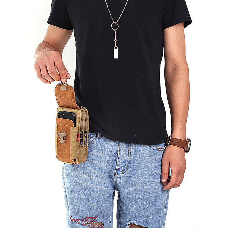 DulMolle-Sac à dos pour téléphone portable, pocommuniste à la taille, ceinture, étui de transport, porte-cartes