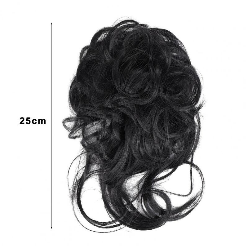Пачкающий парик, резинка для волос, эластичные пушистые реалистичные натуральные шелковистые высокотемпературные волосы для наращивания, для женщин и девушек