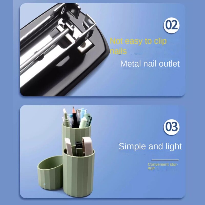 Handwerkzeuge arbeits sparende Hefter Heft werkzeuge Metall hefter für Schreibtisch grau/schwarz tragbare Papier heft maschine