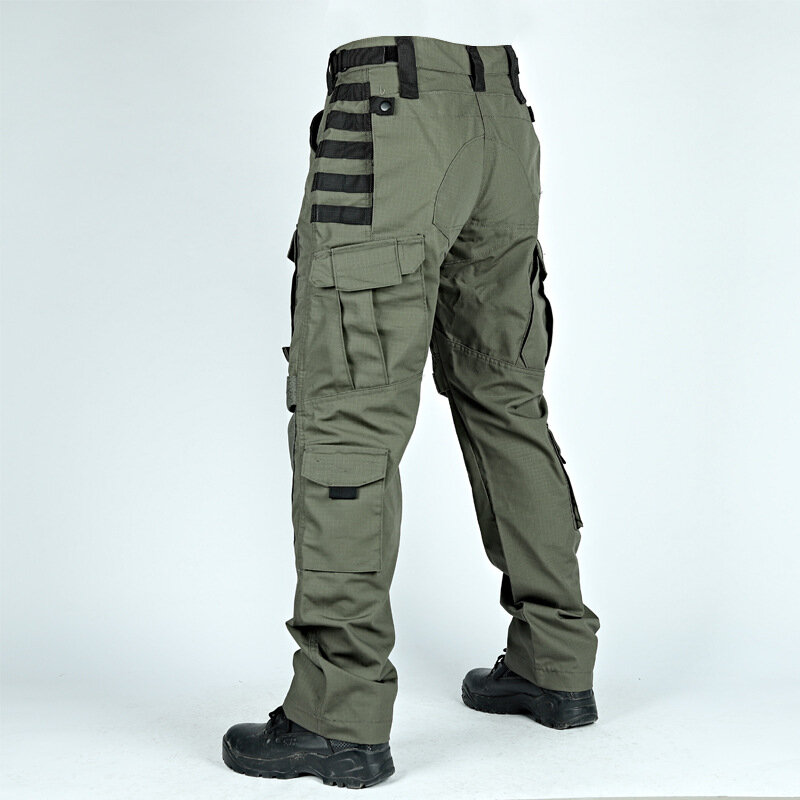 Tactical Cargo Pants Mens Multi-Pockets Wear-resistant Trousers Outdoor Training Hiking Fishing Casual Loose Pants Male