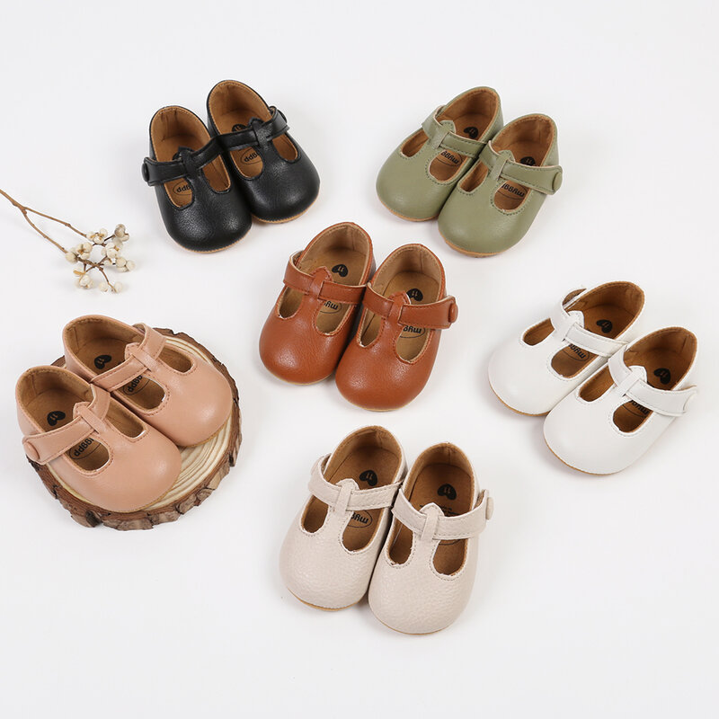 Neonate Premium PU Flats Infant First Walker culla scarpe superficie opaca per Party Festival Baby Shower calzature