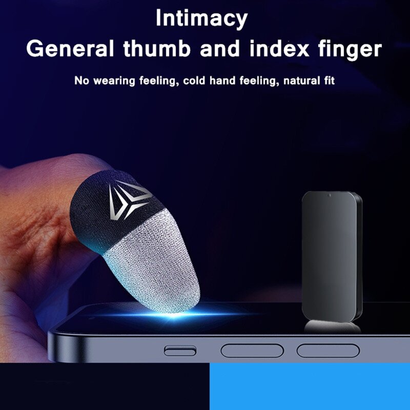 2 uds. Guantes para yema del dedo del juego móvil a prueba de sudor antideslizante pantalla táctil manga del dedo cubierta