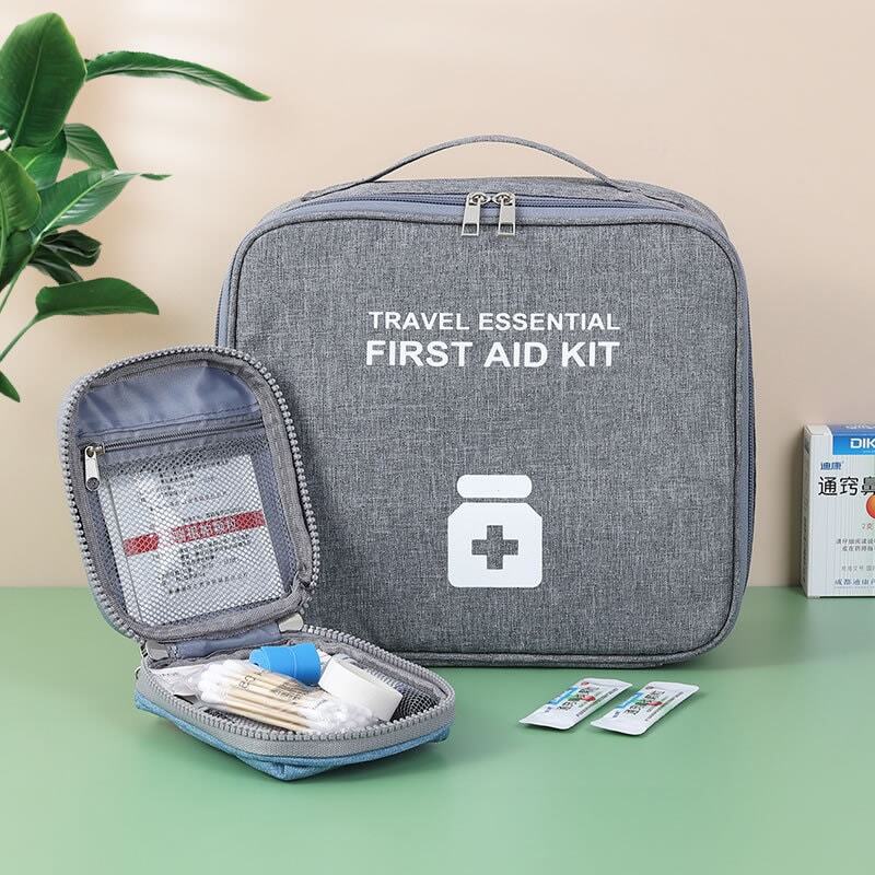 Tas penyimpanan obat portabel Mini, kotak pil tas bertahan hidup darurat luar ruangan, Organizer obat pertolongan pertama perjalanan kosong