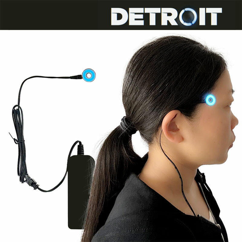Detroit: Become Human DIY Cosplay Connor RK800 Wireless Temple LED Light Kara State Scintillation Lamp Ring Circle Head Props