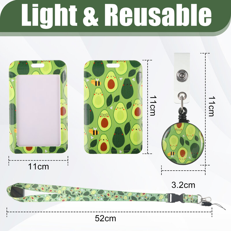 Green Stable Fixation Card Holder – Delicate Pattern And Non-sliding Work ID Card Holder Cartoon