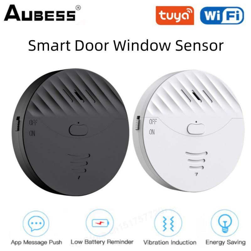 Tuya Wifi Slimme Deur Raam Sensor Alarm Trillingsdetector Beveiliging 130db Alarm Geluid Op Afstand Melding Smart Home