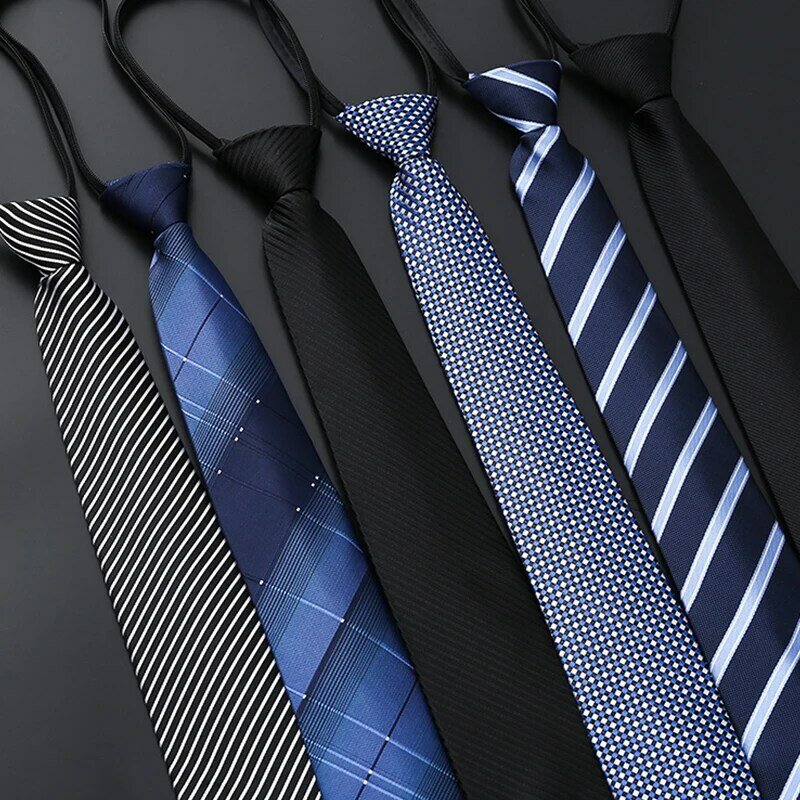 8cm Ties For Men Jacquard Lazy Zipper Cravat Necktie Men's Tie Wedding Party Gift Daily Wear Men Accessories Gravata галстук ???