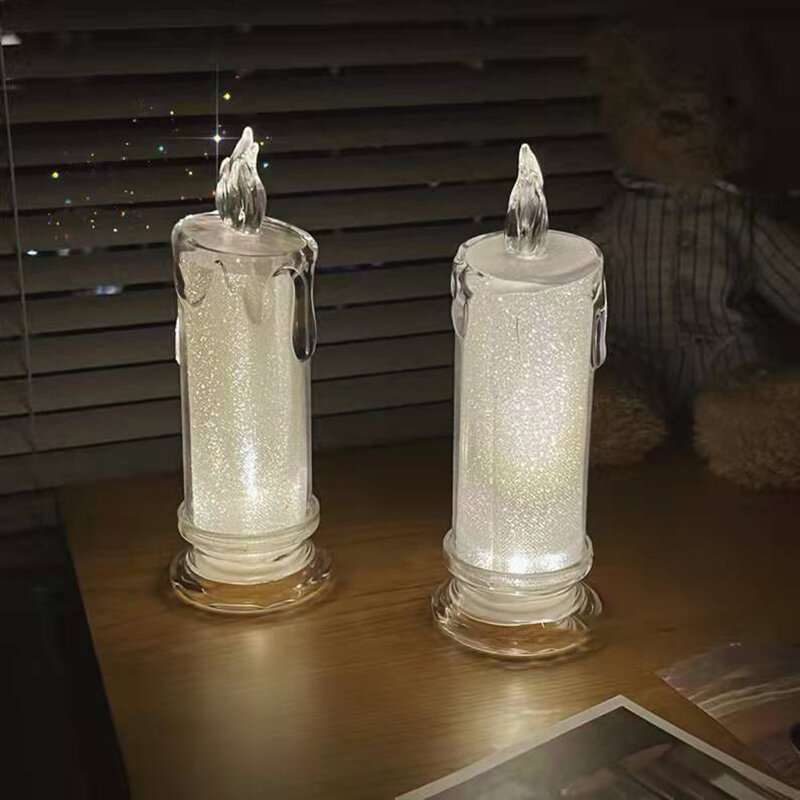 Lampu Malam LED Lilin Romantis Lampu Malam Kamar Tidur Dekorasi Ruang Lampu Hari Valentine Restoran Bar Lampu Suasana