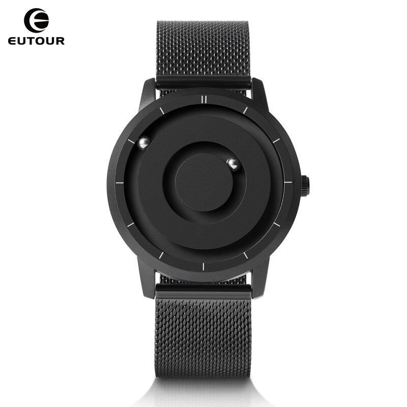 Eutour-磁気ビーズ時計,ステンレス鋼ストラップ,ユニークなポインターデザイン,ユニセックスウォッチ