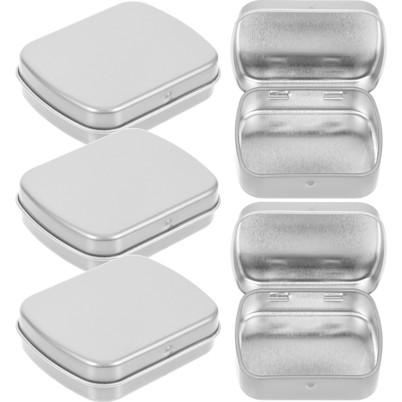 Sewroro Small Metal Tin Empty Hinged Storage Rectangular Storage Tin Containers Organizer Watercolor Jewelry Cookie