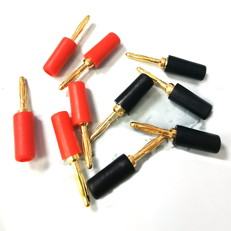 4PCS 2MM Audio Banana socket Plug Mini Speaker Pure Copper Gold Plated Plug Connector Welded Assembly Experimental Test Cord