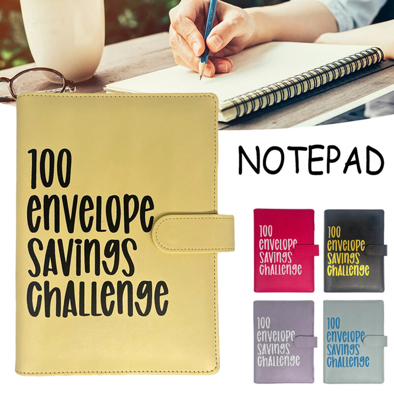 100 multi Warna Buku tantangan hemat amplop perlengkapan alat tulis Notebook gaya sederhana