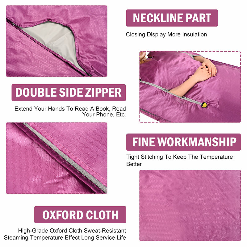 Профессиональное одеяло для сауны, бритье жира, портативное оксфордское 2-зонное цифровое одеяло для сауны на молнии, 650 Вт, фиолетовое