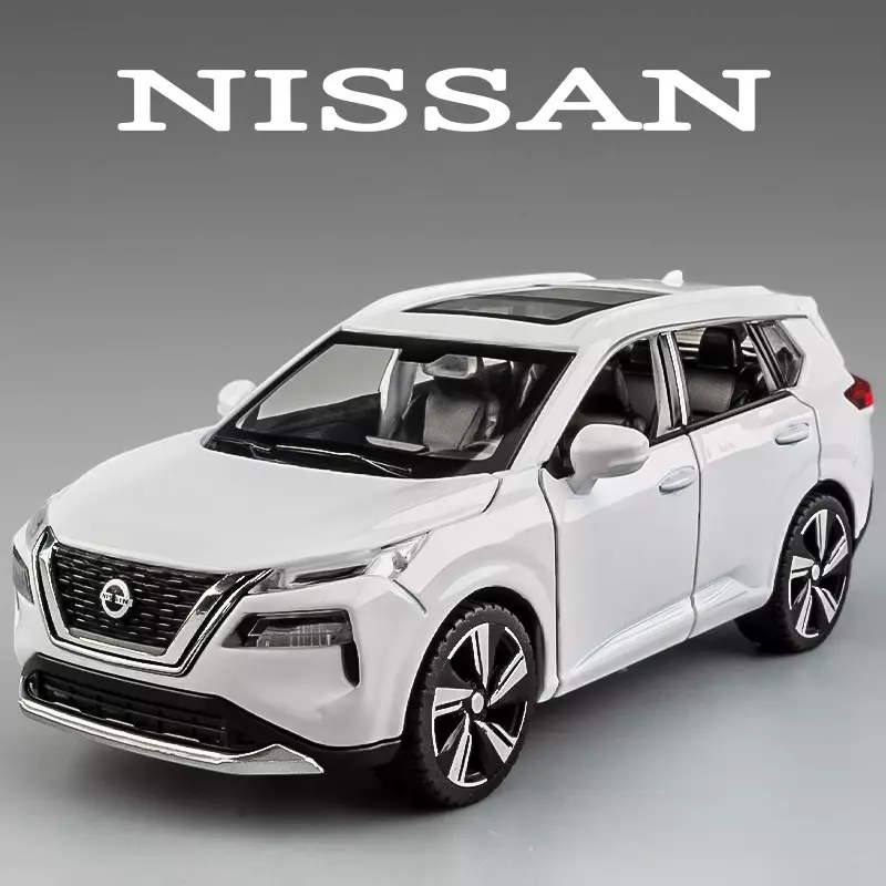 Coche de juguete Nissan X-TRAIL SUV, vehículo de aleación, fundido a presión, sonido y luz, 1:32, F592