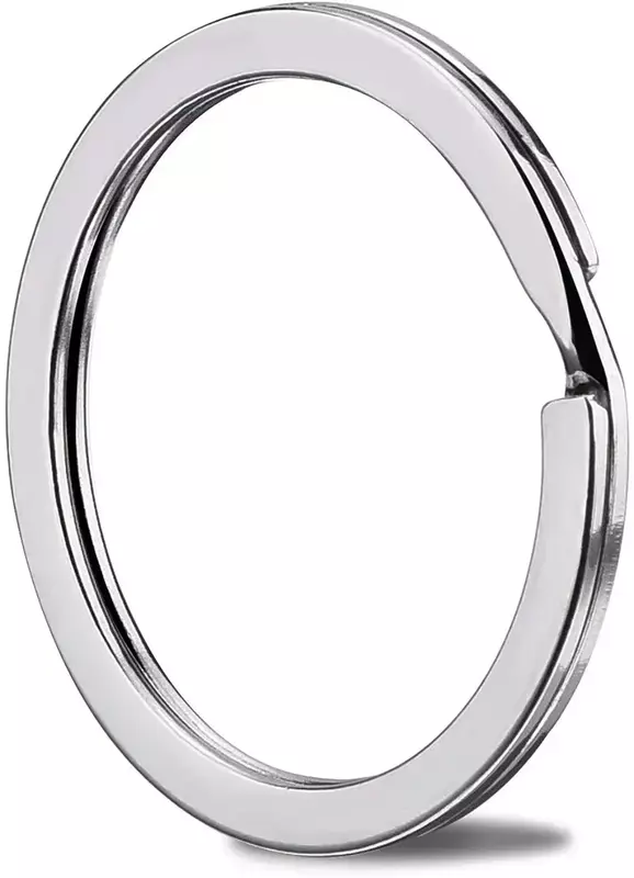 20/100pcs DIY poliert Silber Schlüssel ring Edelstahl Loch flache Schlüssel ring Kette rhodiniert runde geteilte Schlüssel bund Großhandel