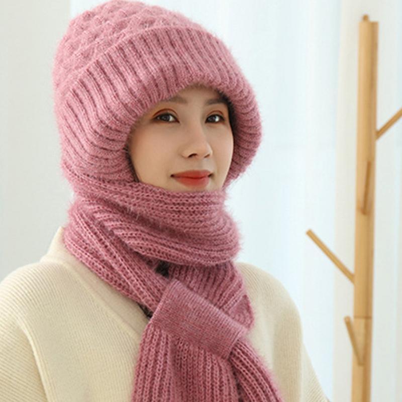 Bufanda con capucha de invierno, sombreros y bufandas de punto, cara, cuello, cubiertas suaves y cálidas, bufandas para clima frío para viajar