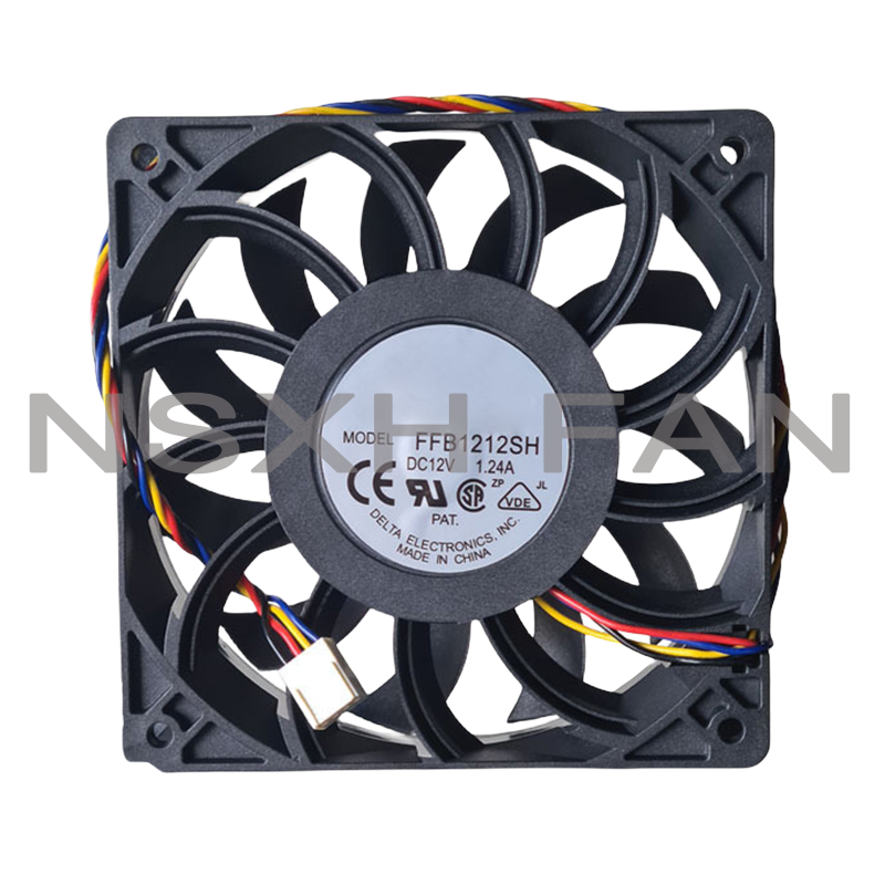 Electronics FFB1212SH S79V 12V 0.24A 120x120x25mm 4-Wire Server Cooling Fan