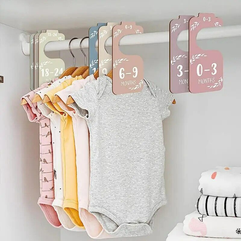 Pemisah pakaian untuk lemari pakaian pakaian bayi dari kayu Pemisah baju 8 Pcs pembagi pakaian halus dekoratif untuk anak-anak