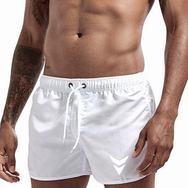 Pantalones cortos de natación para hombre, diseño de cintura elástica, estampado de secado rápido, surf, deportes acuáticos, playa, Verano
