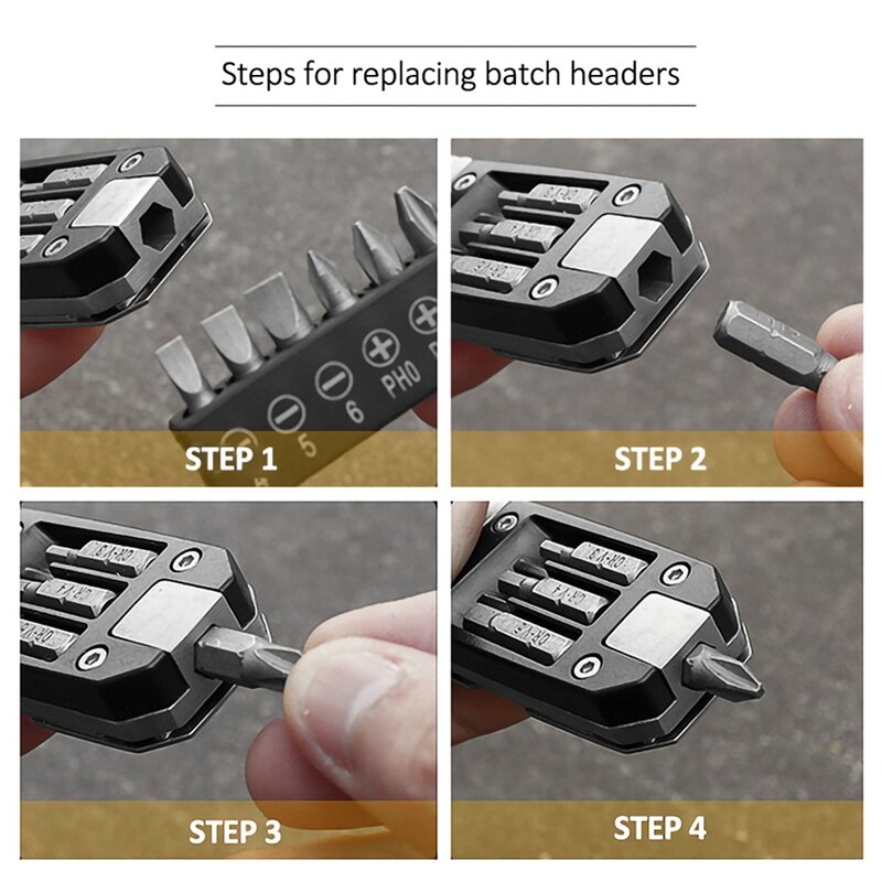 Stainless Steel Wrench Adjustable Wrench Replaceable Screwdriver Head Portable Household Tool Set With Storage Bag