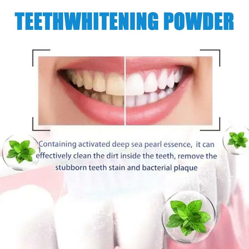 Polvere sbiancante per denti essenza di perle rimuovi macchie dentale contro dentifricio strumenti dentali naturali pulizia dei denti Dental Car G5I1