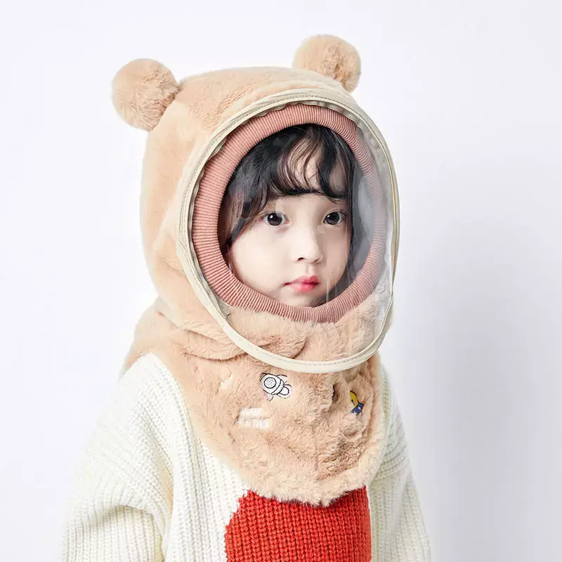 가을 겨울 방풍 모자 및 마스크, 어린이 귀 보호대, 소년 소녀 모자, 방풍 두꺼운 따뜻한 아기 스카프