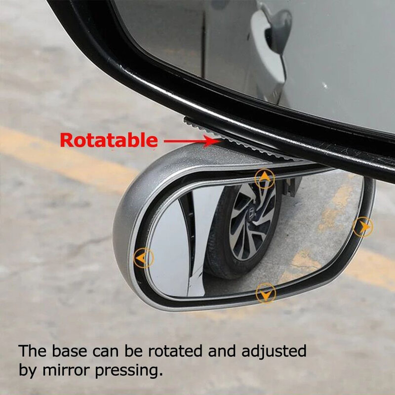 Side-View Mirror 360° Wide Angle Blind Spot Mirror Side View Mirror 4.92x1.97 Inch Black Silver White Durable New