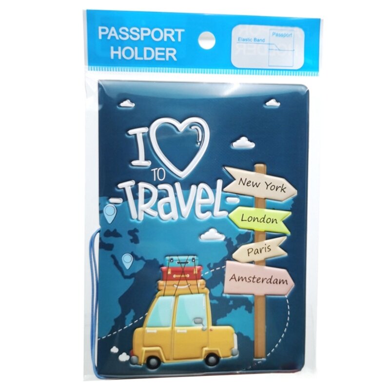 Trendy PU Passport Holder Wallet Credit Card Case Portable Convenient Christmas Gift for Frequent Trips