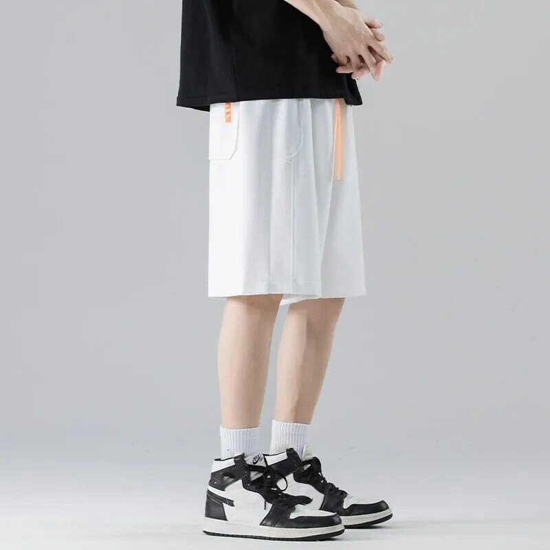 Heren Zomer Shorts Grote Maten Joggingbroek Koreaanse Mode Casual Elastische Taille Vijf-Punts Broek Oversized Broek Mannelijke Kleding