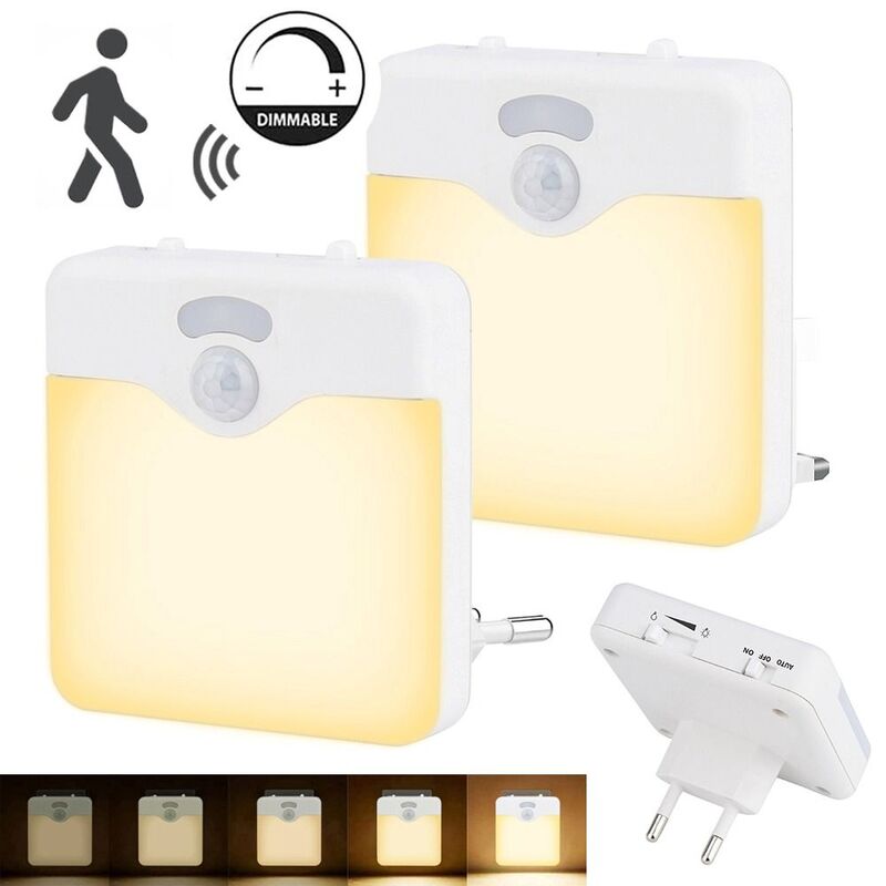 Motion Sensor LED Reading Lamp, Eye Protect Luz, Dimmable Energia Eficiente Stairway Lamp, Quarto, Reino Unido, Plug UE, Novo